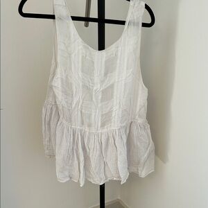 Urban Outfitters White Textured Sleeveless Blouse